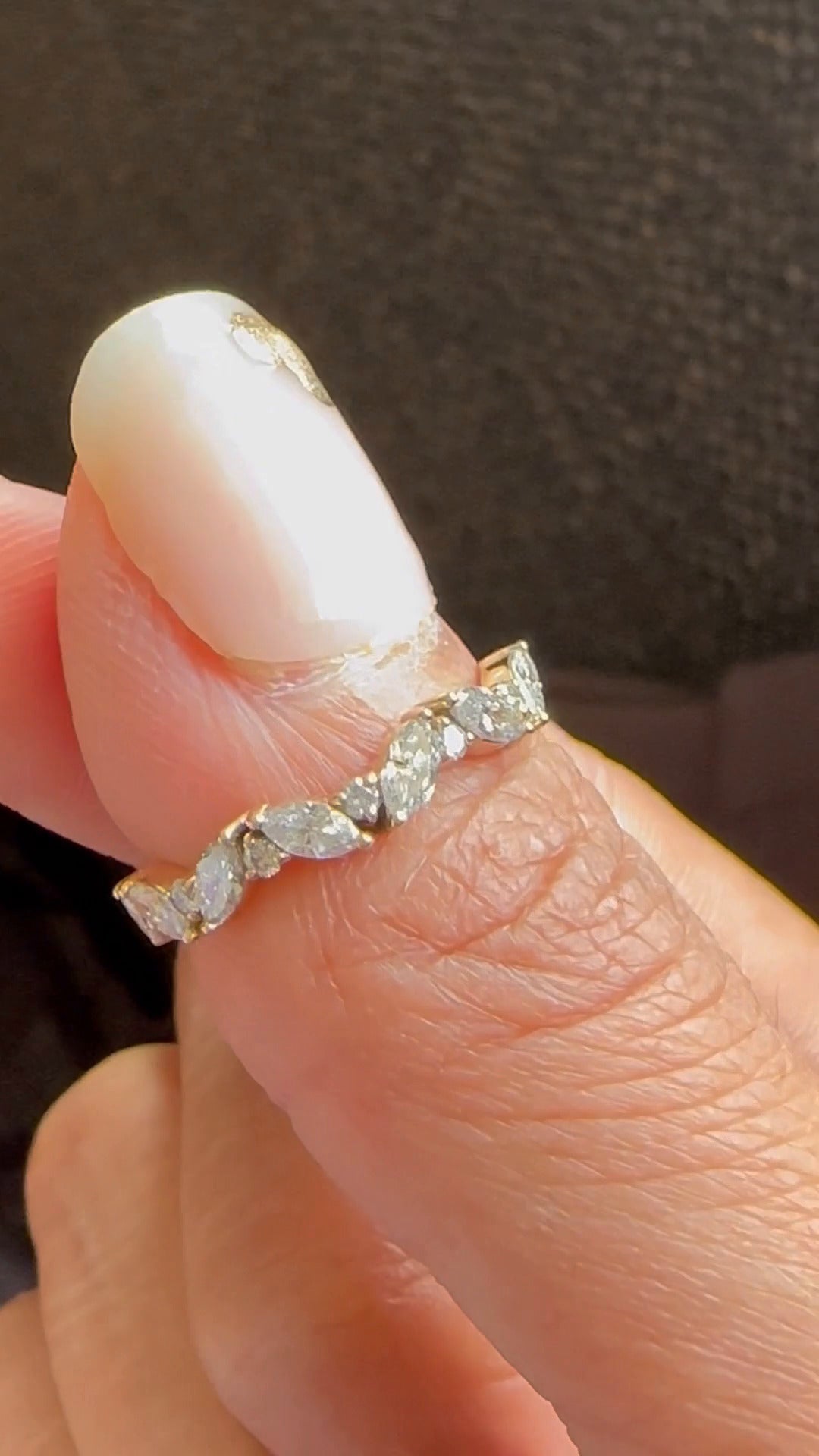 Round - Marquise Moissanite Stackable Ring