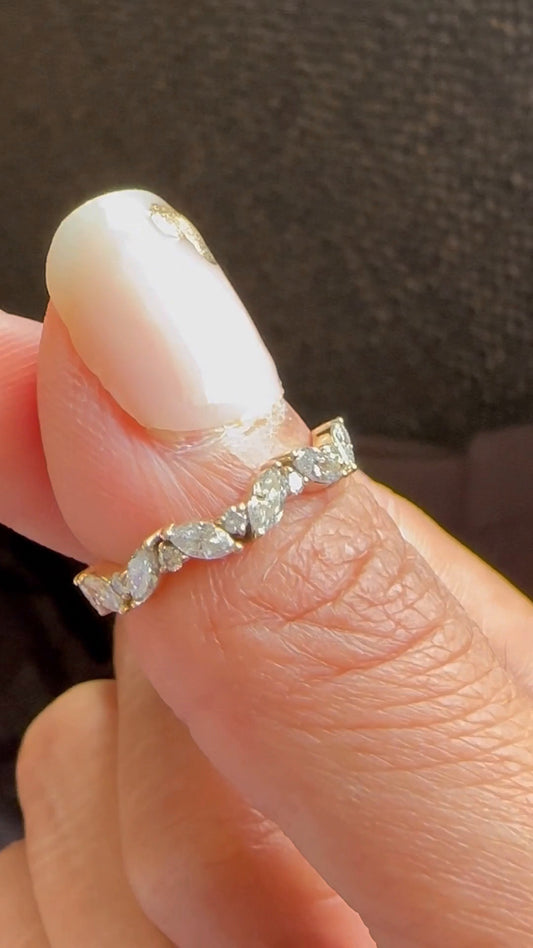 Round - Marquise Moissanite Stackable Ring