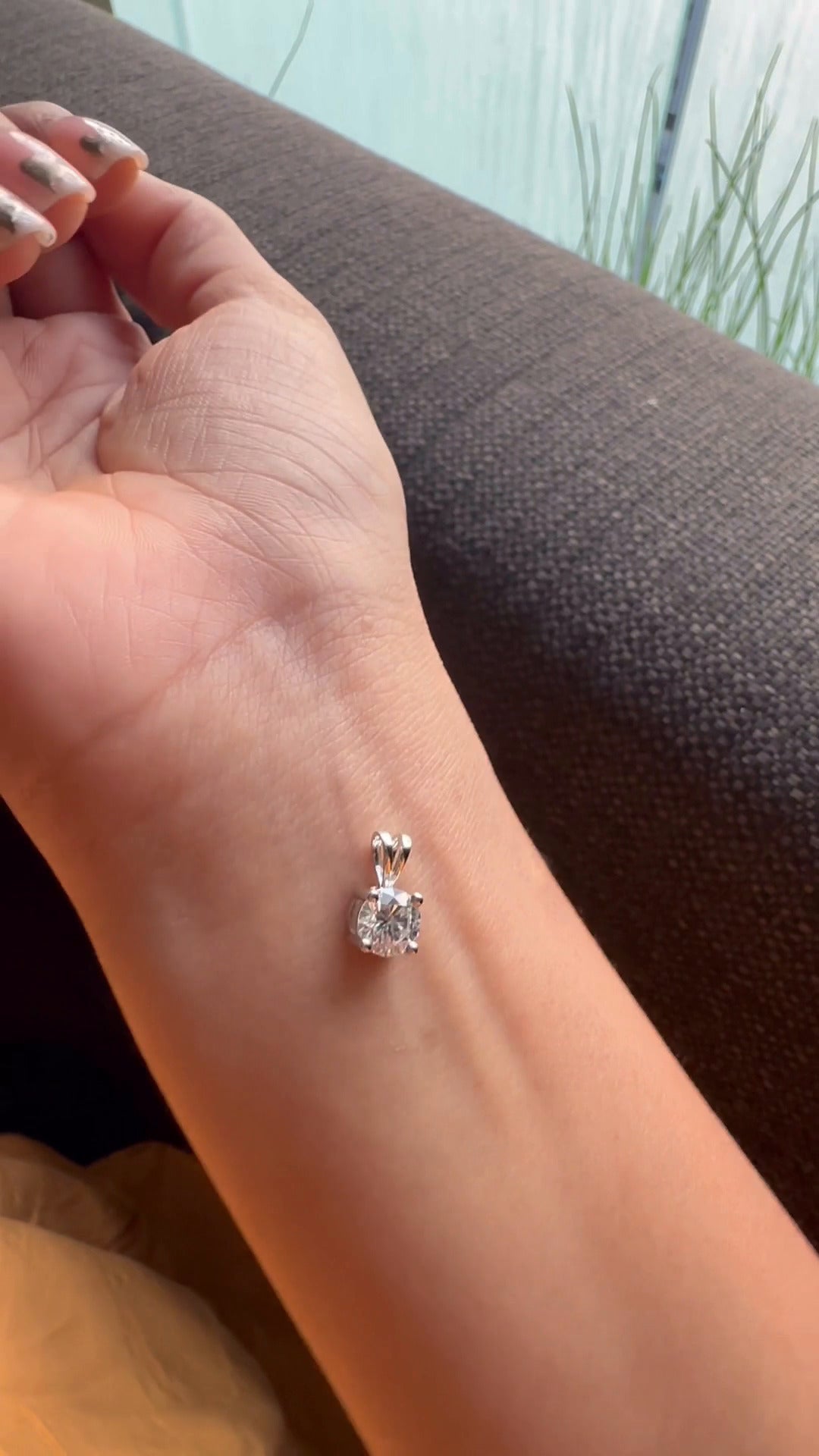 Round Cut Four Prong Solitaire Pendant