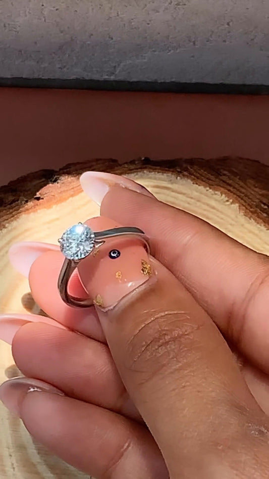 Bernadette Round Solitaire Moissanite Engagement Ring