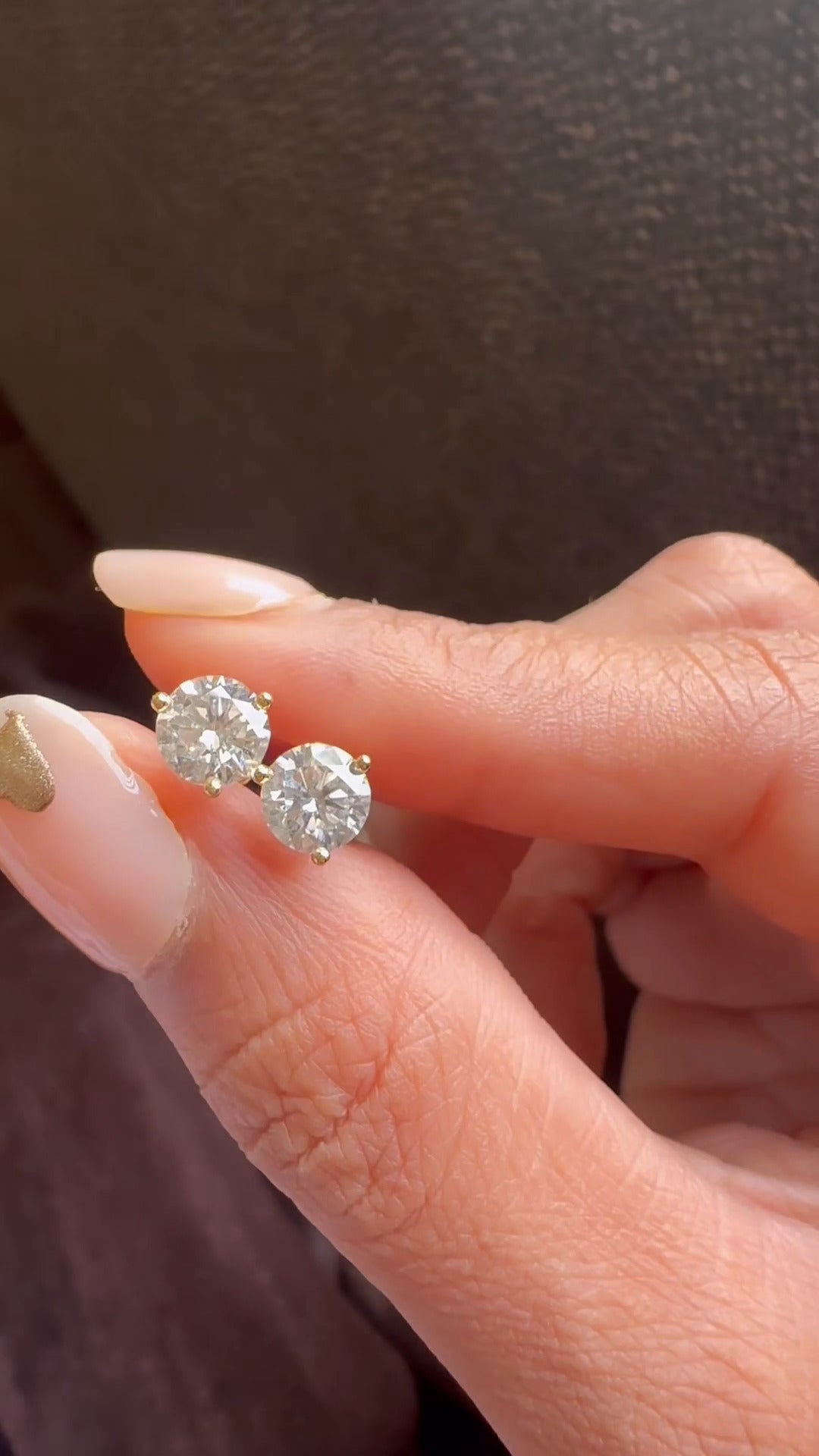 Round Martini Moissanite Stud Earrings