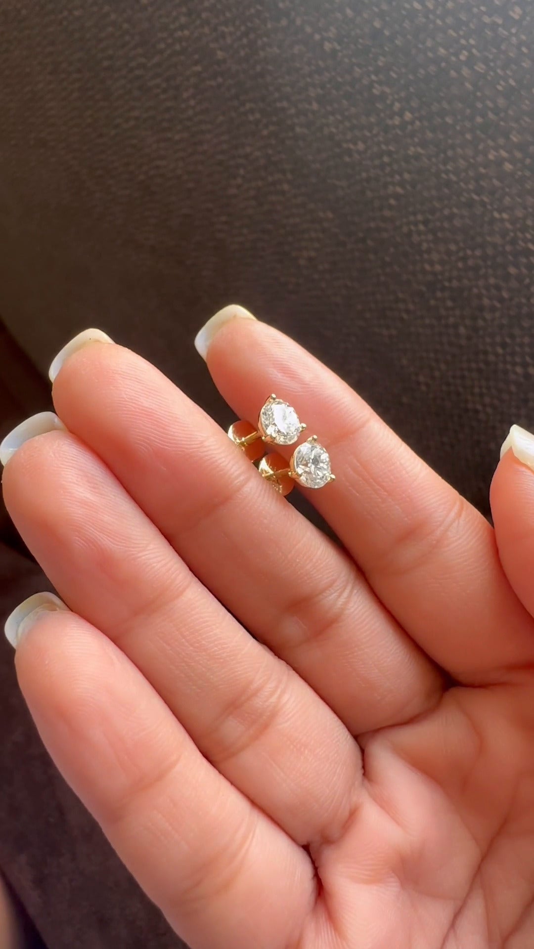 Round Martini Moissanite Stud Earrings