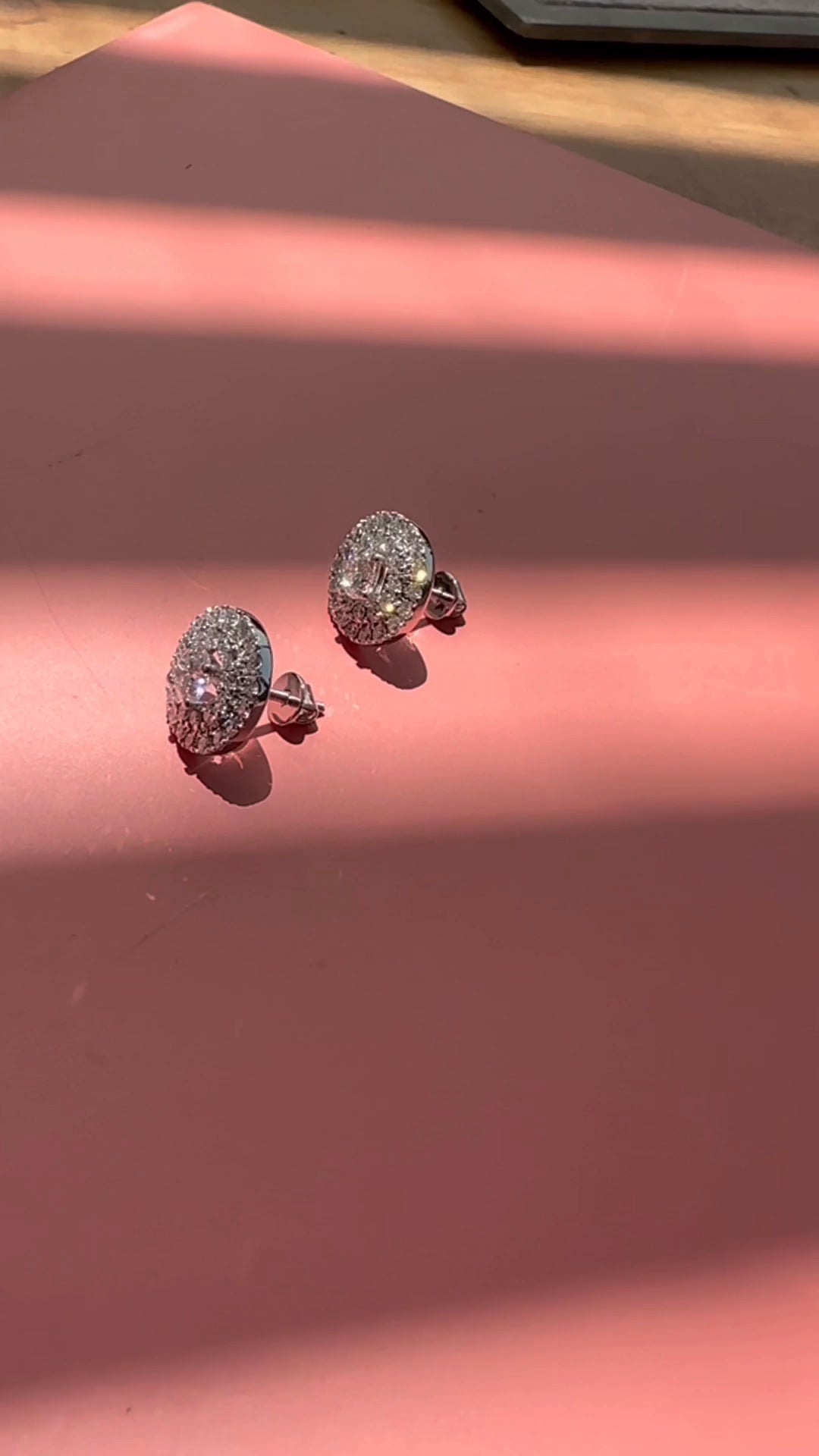 Round Moissanite Double Halo Earrings