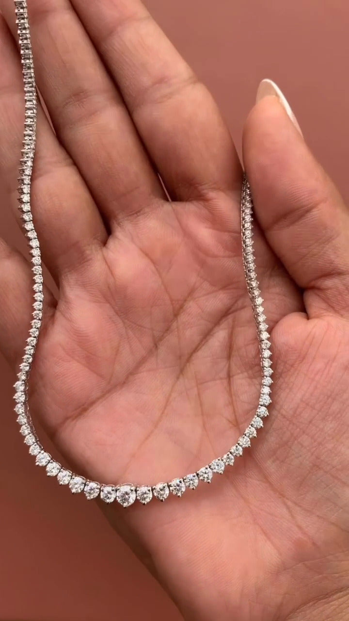Round Moissanite Graduated Necklace
