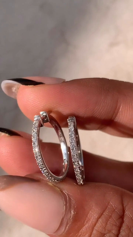 Round Moissanite Hoop Earrings
