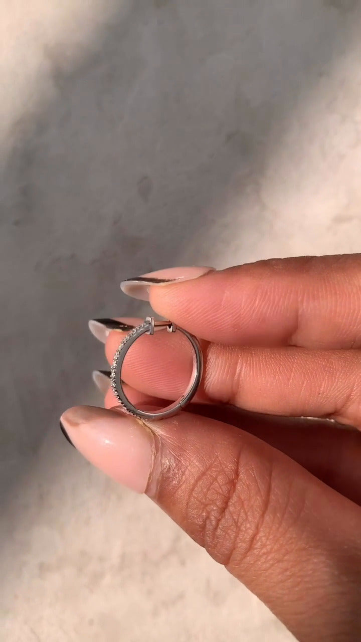 Round Moissanite Hoop Earrings