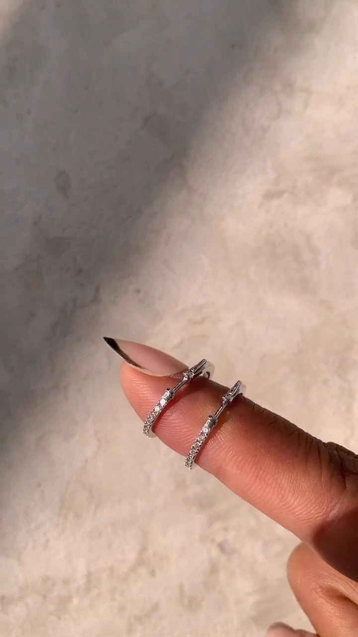 Round Moissanite Hoop Earrings