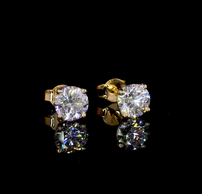 Moissanite Solitaire Earrings