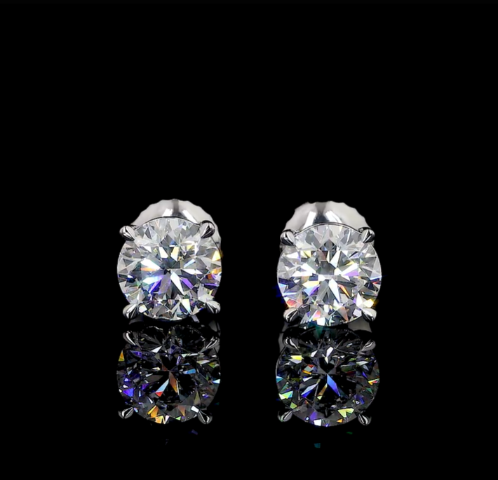 Round Moissanite Earrings
