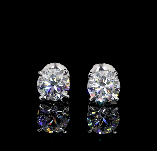 Round Moissanite Earrings
