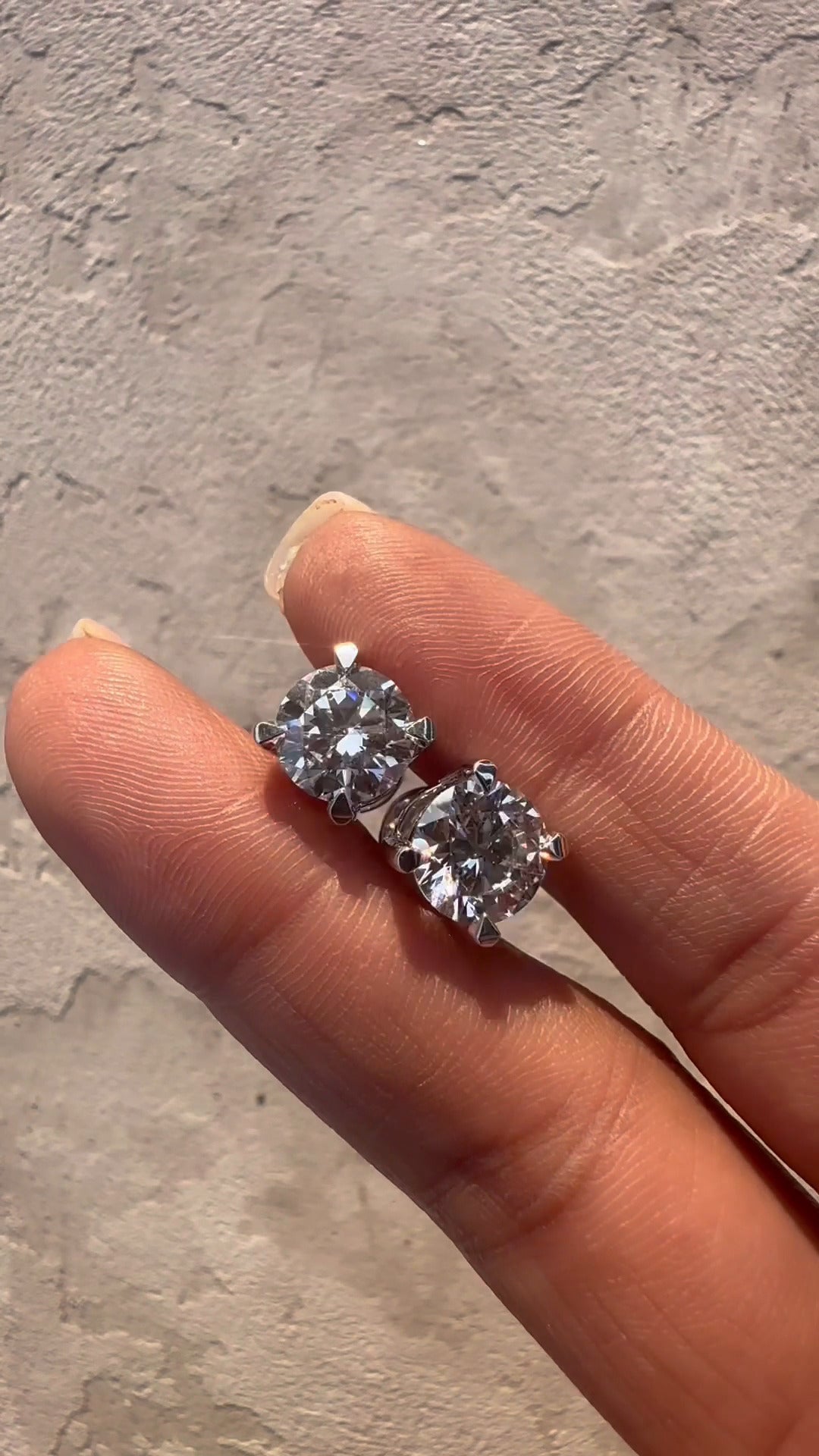 Round Moissanite Stud Earrings