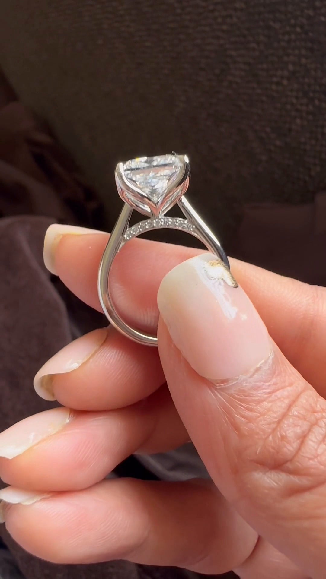 Saffron Princess Hidden Halo Moissanite Engagement Ring