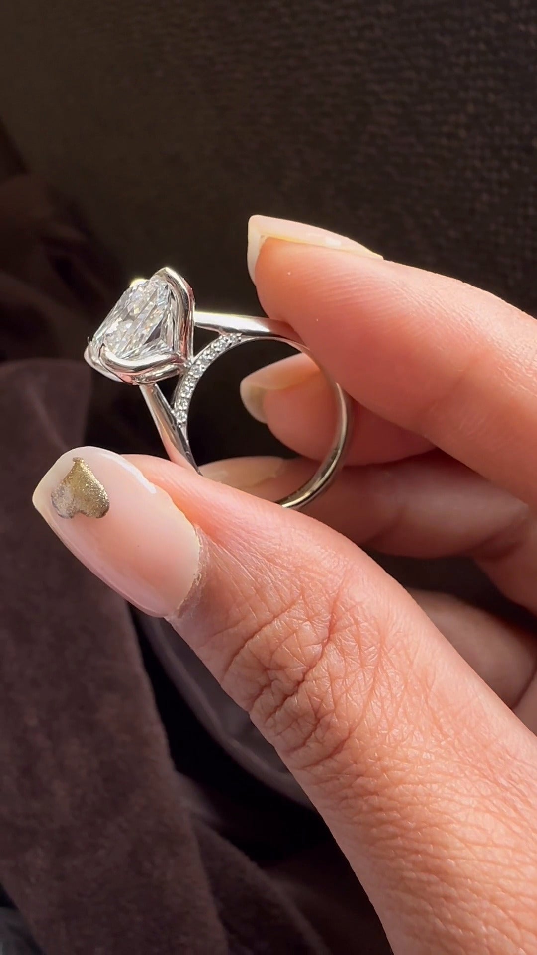Saffron Princess Hidden Halo Moissanite Engagement Ring