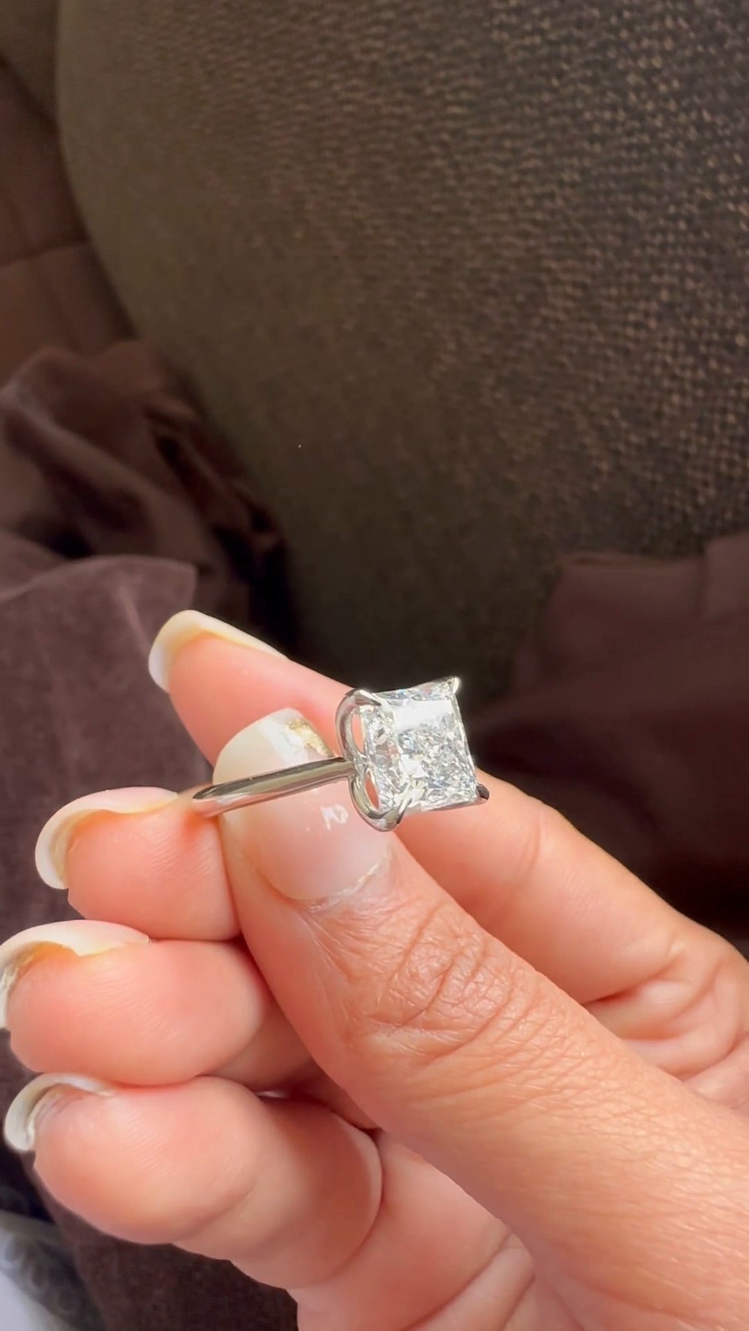 Saffron Princess Hidden Halo Moissanite Engagement Ring