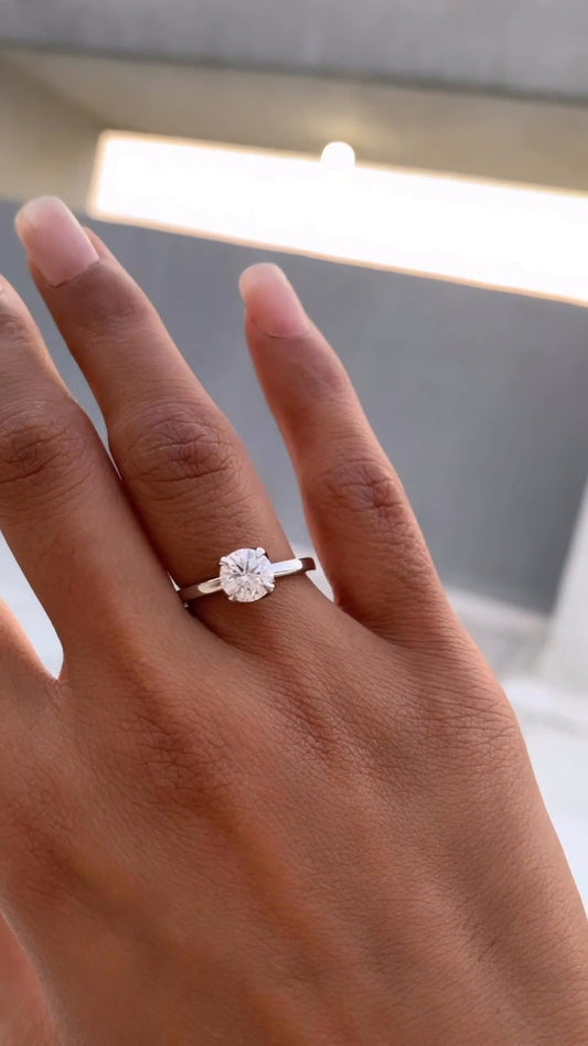 Samira Round Solitaire Moissanite Engagement Ring