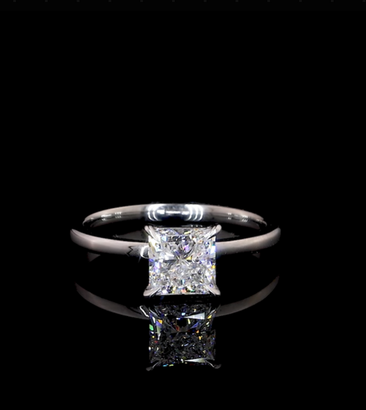 Alara Princess Solitaire Moissanite Engagement Ring