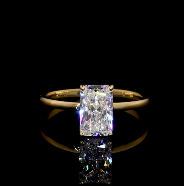 Ailani Radiant Solitaire Moissanite Engagement Ring