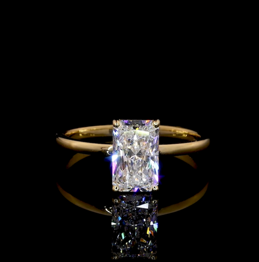 Ailani Radiant Solitaire Moissanite Engagement Ring