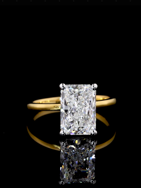 Fabian Radiant Two Tone Solitaire Moissanite Engagement Ring