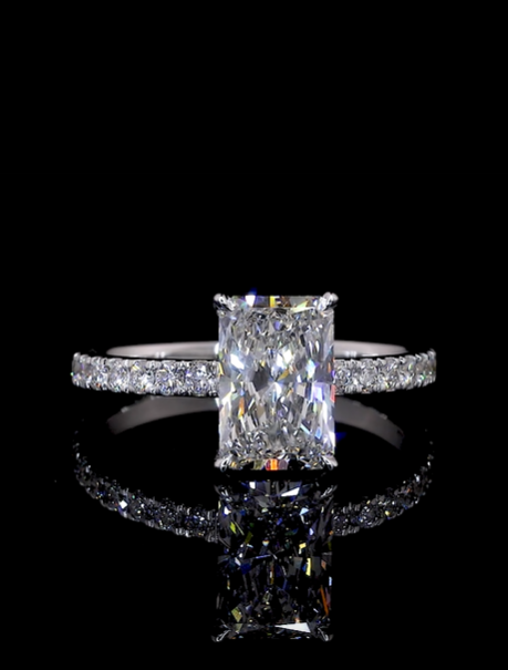 Astrid Radiant Hidden Halo Moissanite Engagement Ring