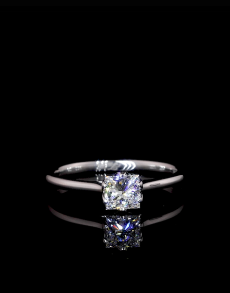 Raquel Princess Solitaire Moissanite Engagement Ring
