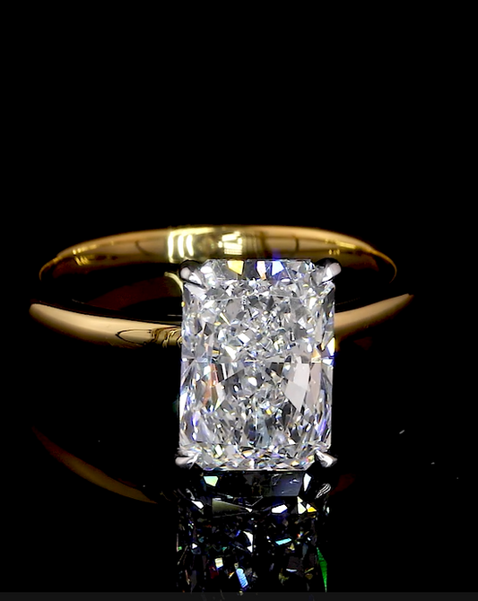 Kalista Radiant Solitaire Moissanite Engagement Ring