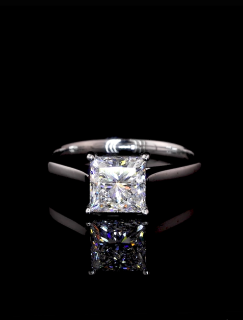 Simone Princess Solitaire Moissanite Engagement Ring