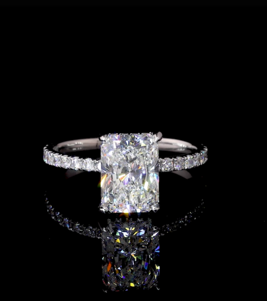 Siobhan Radiant Hidden Halo Moissanite Engagement Ring