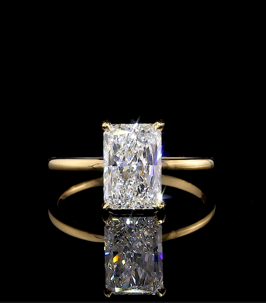 Alara Radiant Solitaire Moissanite Engagement Ring