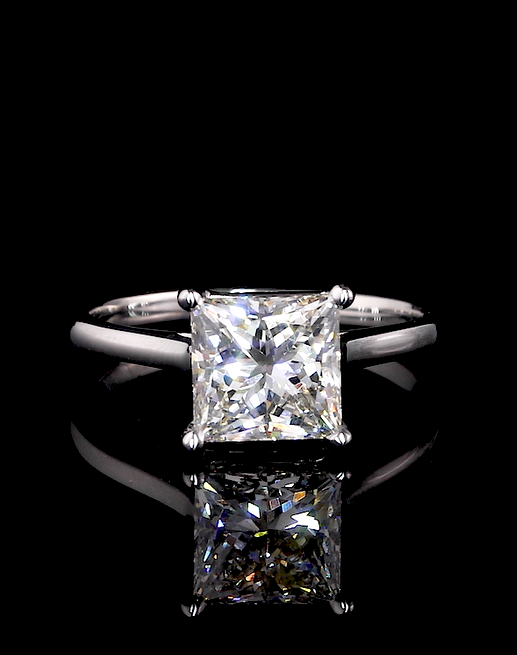 Bernadette Princess Solitaire Moissanite Engagement Ring