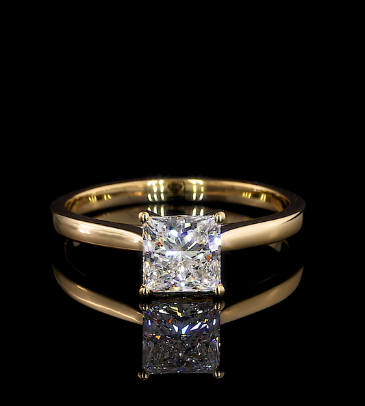 Yuna Princess Solitaire Moissanite Engagement Ring