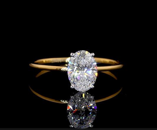 Magalie Oval Solitaire Moissanite Engagement Ring