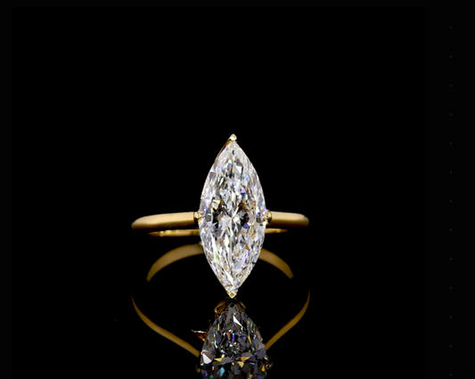 Lyla Marquise Solitaire Moissanite Engagement Ring
