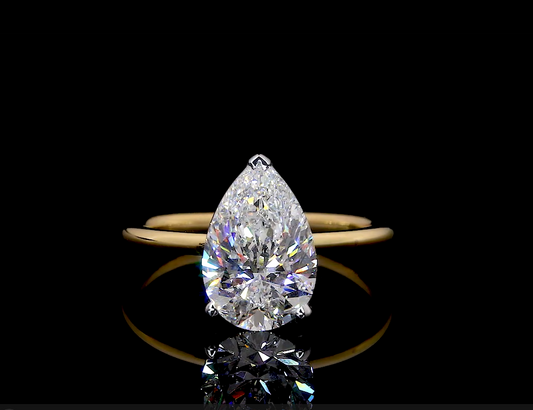 Magalie Pear Solitaire Moissanite Engagement Ring