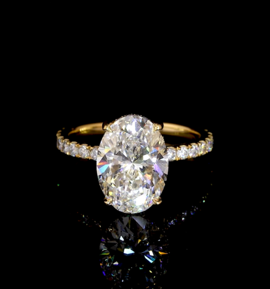 Siobhan Oval Hidden Halo Moissanite Engagement Ring