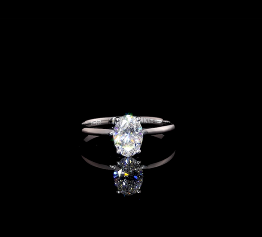 Ailani Oval Solitaire Moissanite Engagement Ring
