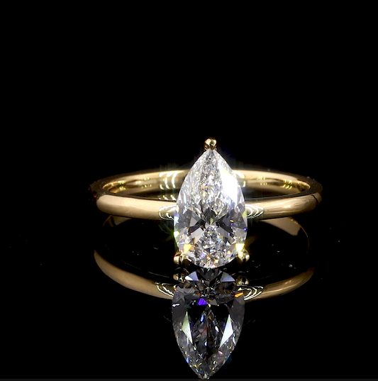 Katherine Pear Solitaire Moissanite Engagement Ring