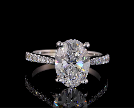 Tindra Oval Diamond Band Moissanite Engagement Ring