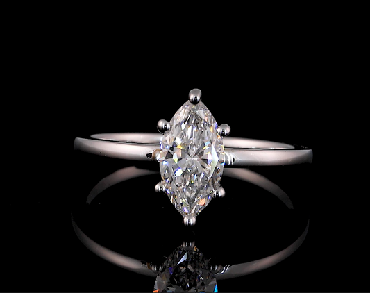 Katherine Marquise Solitaire Moissanite Engagement Ring