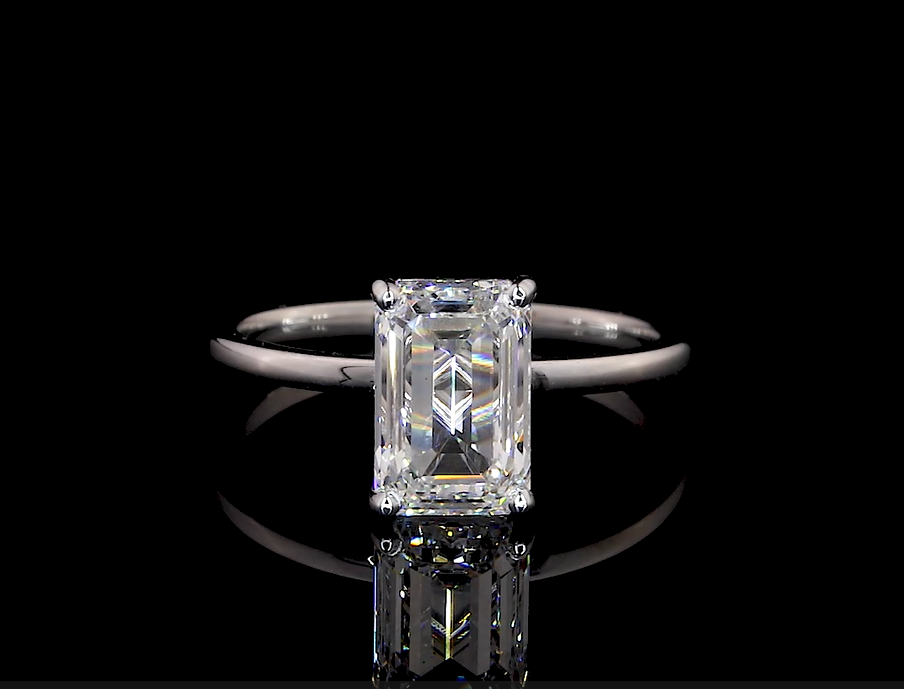 Ailani Emerald Solitaire Moissanite Engagement Ring