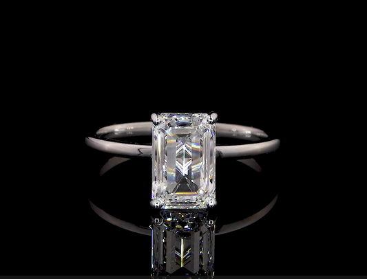 Ailani Emerald Solitaire Moissanite Engagement Ring