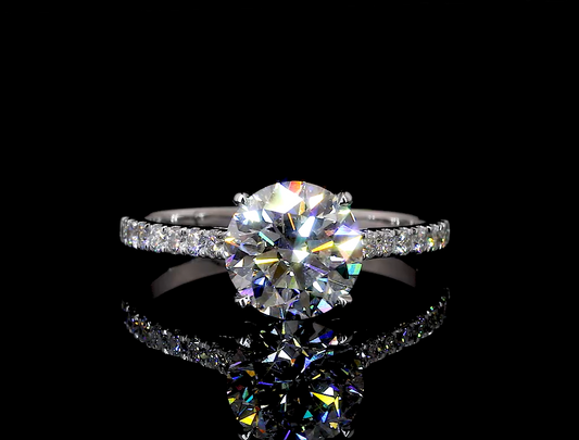 Zanna Round Hidden Halo Moissanite Engagement Ring