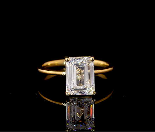 Idalia Emerald Solitaire Moissanite Engagement Ring