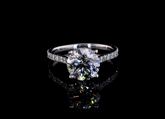 Tamsin Round Hidden Halo Moissanite Engagement Ring