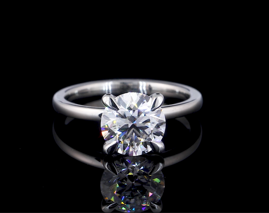 Alara Round Solitaire Moissanite Engagement Ring