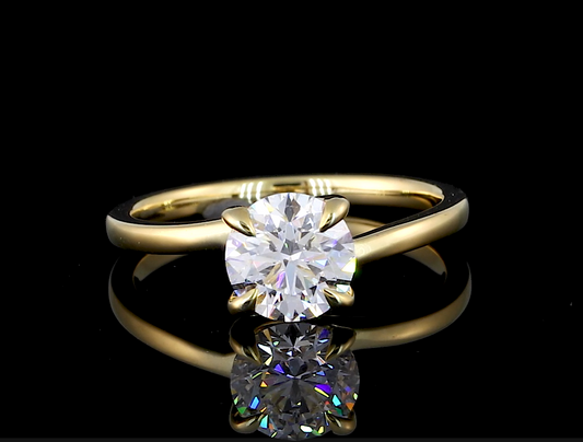 Jaya Round Solitaire Moissanite Engagement Ring