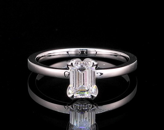 Samira Emerald Solitaire Moissanite Engagement Ring