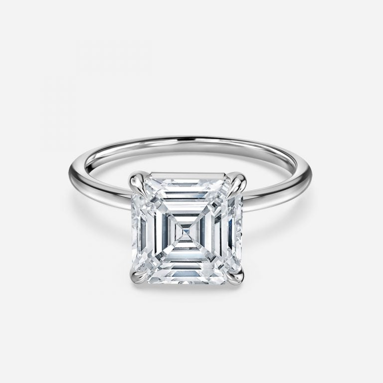 Alara Asscher Solitaire Moissanite Engagement Ring