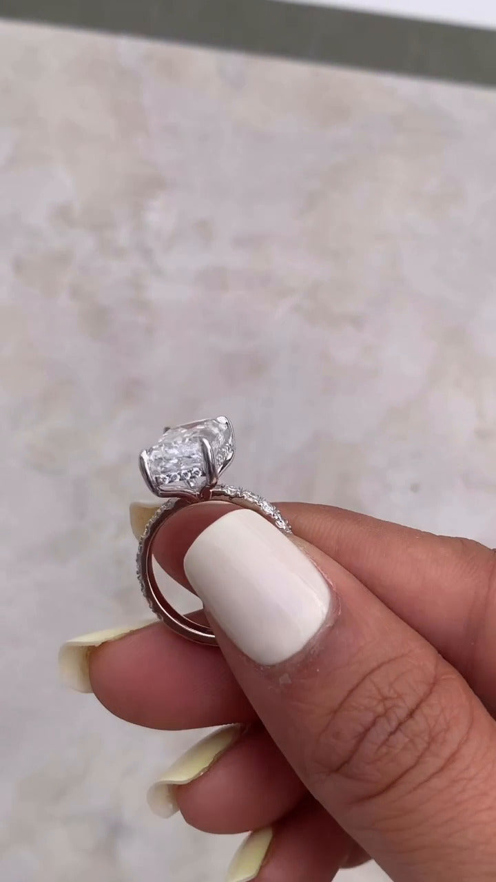 Siobhan Emerald Hidden Halo Moissanite Engagement Ring