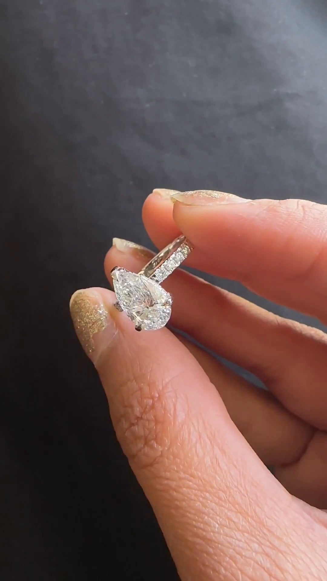 Siobhan Pear Hidden Halo Moissanite Engagement Ring